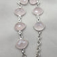 925 Sterling Silver Rose Quartz Natural Gemstone Link Bracelet Handmade Jewelry Gift for Her