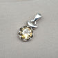 925 Sterling Silver Citrine Pendant: Round Faceted Gemstone, Wholesale Jewelry