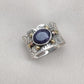 Blue Sapphire Spinner Ring 925 Sterling Silver Meditation Band, Anxiety Relief