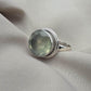 Handmade Sterling Silver Prehnite Ring, Natural Gemstone Statement Jewelry