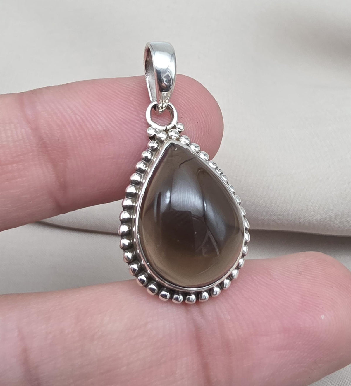 Smoky Quartz Pendant: 925 Sterling Silver November Birthstone Necklace Healing Gemstone Jewelry
