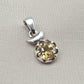925 Sterling Silver Citrine Pendant: Round Faceted Gemstone, Wholesale Jewelry