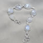 Rainbow Moonstone 925 Sterling Silver Bracelet Natural Handmade