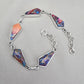 Spiny Oyster Turquoise 925 Sterling Silver Multi Stone Link Bracelet Handmade Boho Statement Jewelry