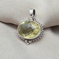 Lemon Quartz Pendant: Oval Faceted Cut 925 Sterling Silver Necklace Handmade Jewelry