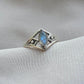 925 Sterling Silver Labradorite Ring Marquise Blue Flash Gemstone Geometric Modern Minimal Ring
