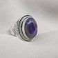 Natural Charoite 925 Sterling Silver Ring: Handmade Boho Gemstone Jewelry