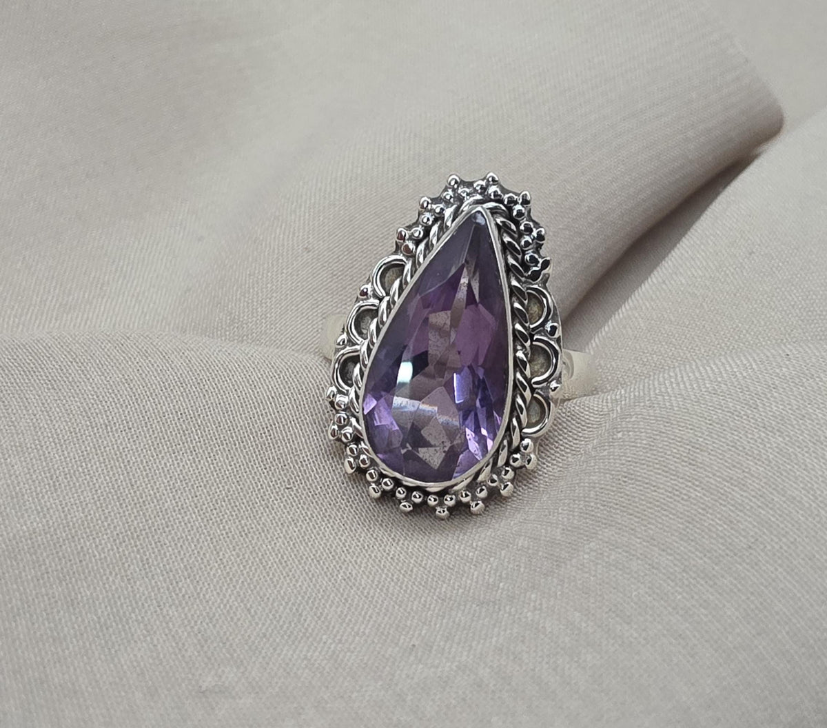 Amethyst Ring 925 Sterling Silver Natural Purple Gemstone Ring Handmade Jewelry February Birthstone