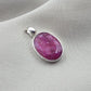 925 Sterling Silver Oval Ruby Pendant, July Birthstone Jewelry, Handmade Bezel Setting