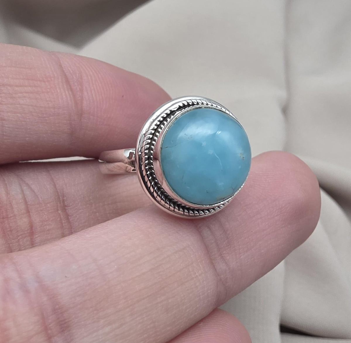 925 Sterling Silver Smithsonite Ring Natural Blue Gemstone Handmade Statement Ring