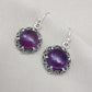 Amethyst 925 Sterling Silver Round Drop Dainty Earrings Boho Jewelry