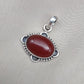 Red Onyx Silver Pendant: 925 Sterling, Handmade Boho Statement Necklace