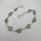 925 Sterling Silver Raw Peridot Bracelet Natural Green Gemstone Link Bracelet Handmade Boho Jewelry