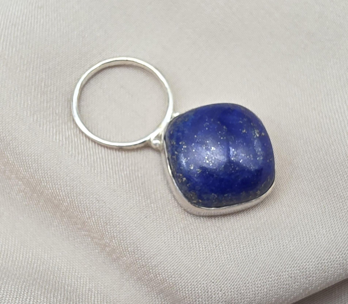 Lapis Lazuli Pendant: 925 Sterling Silver Cushion Cut Boho Jewelry