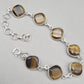 925 Sterling Silver Tiger Eye Bracelet Faceted Cushion Cut Gemstone Bracelet Gift for Her