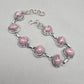 Rhodochrosite Bracelet 925 Silver Pink Gemstone Jewelry Gift for Her