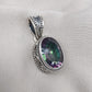 Mystic Topaz Pendant: 925 Sterling Silver Jewelry Rainbow Gemstone, Boho Healing Charm