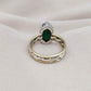 Green Onyx Sterling Silver Ring: Handmade Dual-Tone Band, Hexagon Cut