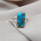 Blue Copper Turquoise 925 Sterling Silver Ring: Boho Gemstone Jewelry