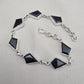 Black Onyx Fancy Shape Link Bracelet 925 Sterling Silver Faceted Onyx Handmade Unisex Jewelry