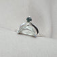 Green Amethyst Ring 925 Silver Dual Stone Moss Agate Statement Ring
