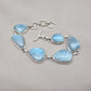 925 Sterling Silver Larimar Bracelet Blue Ocean Gemstone Statement Bracelet Gift for Her