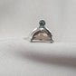 Smoky Quartz Ring 925 Silver Dual Stone Moss Agate Statement Ring Half Moon Jewelry