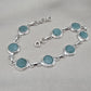 925 Sterling Silver Amazonite Bracelet Aqua Blue Gemstone Boho Vintage Bracelet for Women