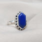 Natural Lapis Lazuli 925 Sterling Silver Ring: Handmade Hexagon Gemstone, Boho Jewelry