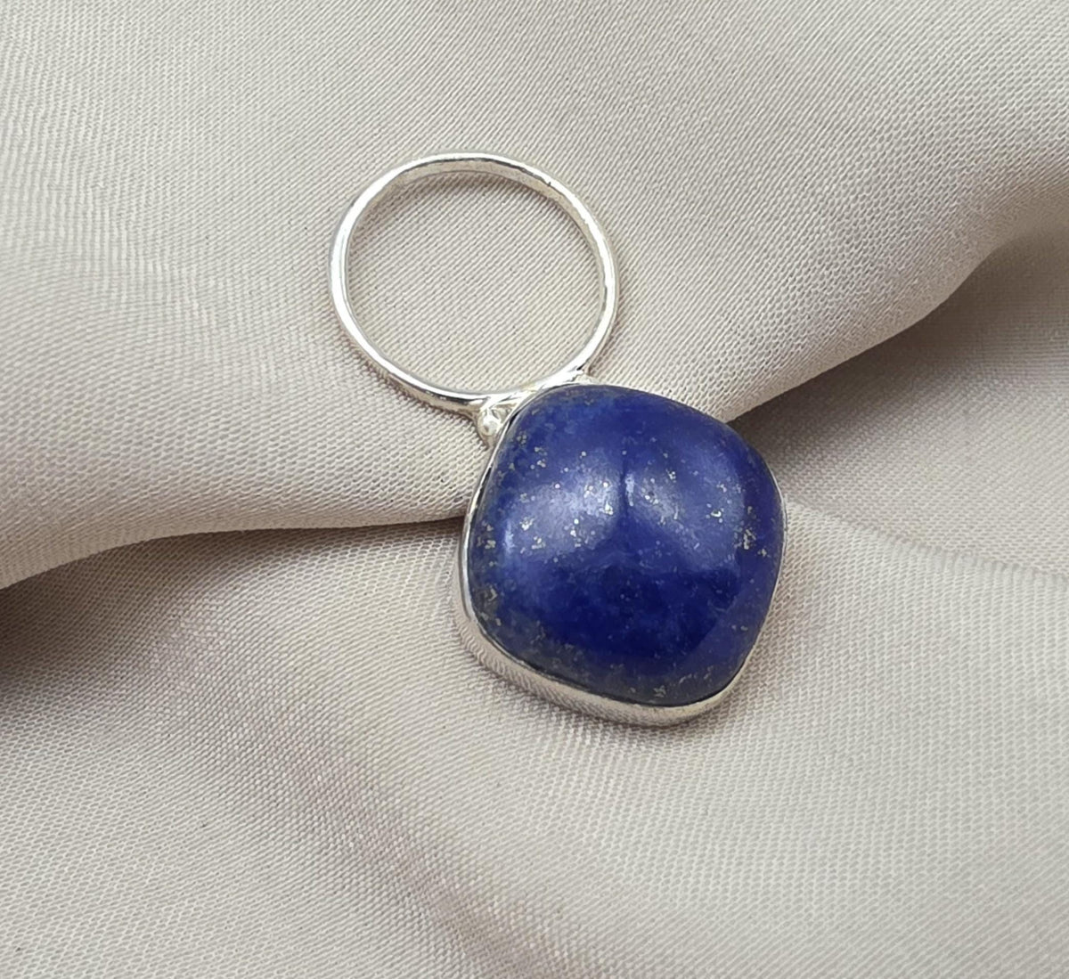 Lapis Lazuli Pendant: 925 Sterling Silver Cushion Cut Boho Jewelry
