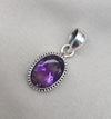925 Sterling Silver Oval Amethyst Pendant: Healing Crystal Jewelry