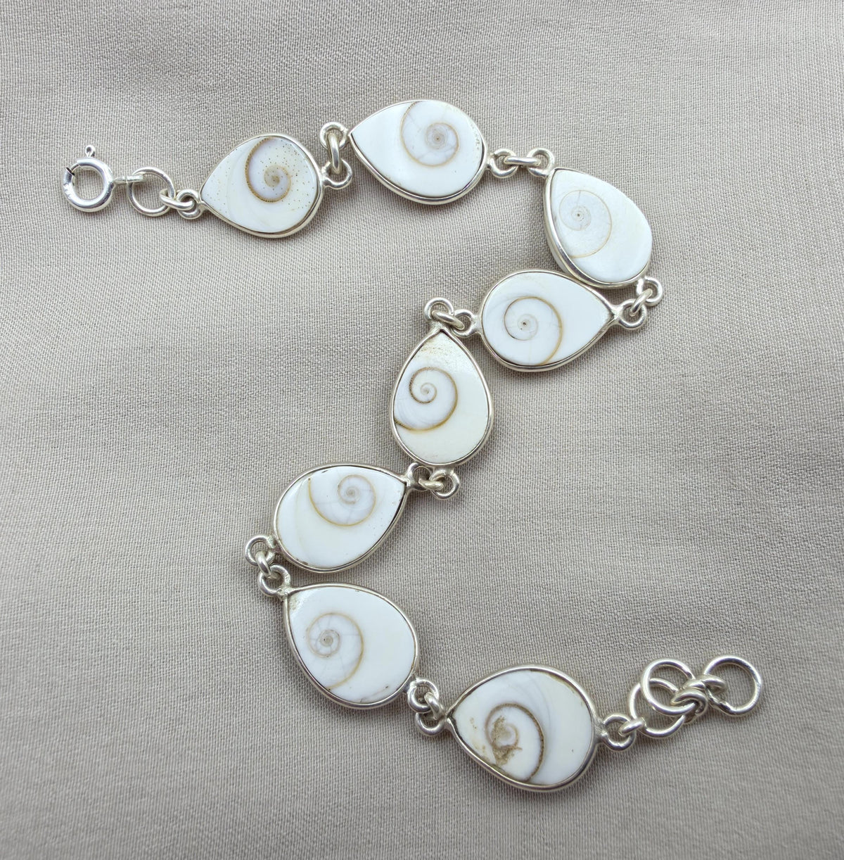 Shiva Eye 925 Silver Bracelet Spiritual Protection Handmade Jewelry Gift for Her