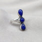 Lapis Lazuli Ring 925 Sterling Silver Triple Stone Boho Jewelry Antique Gift For Her
