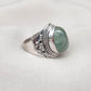 Prehnite 925 Sterling Silver Ring: Handmade Boho Healing Crystal