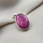 925 Sterling Silver Oval Ruby Pendant, July Birthstone Jewelry, Handmade Bezel Setting