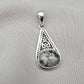 Sterling Silver Dalmatian Jasper Pendant: Teardrop Boho Necklace