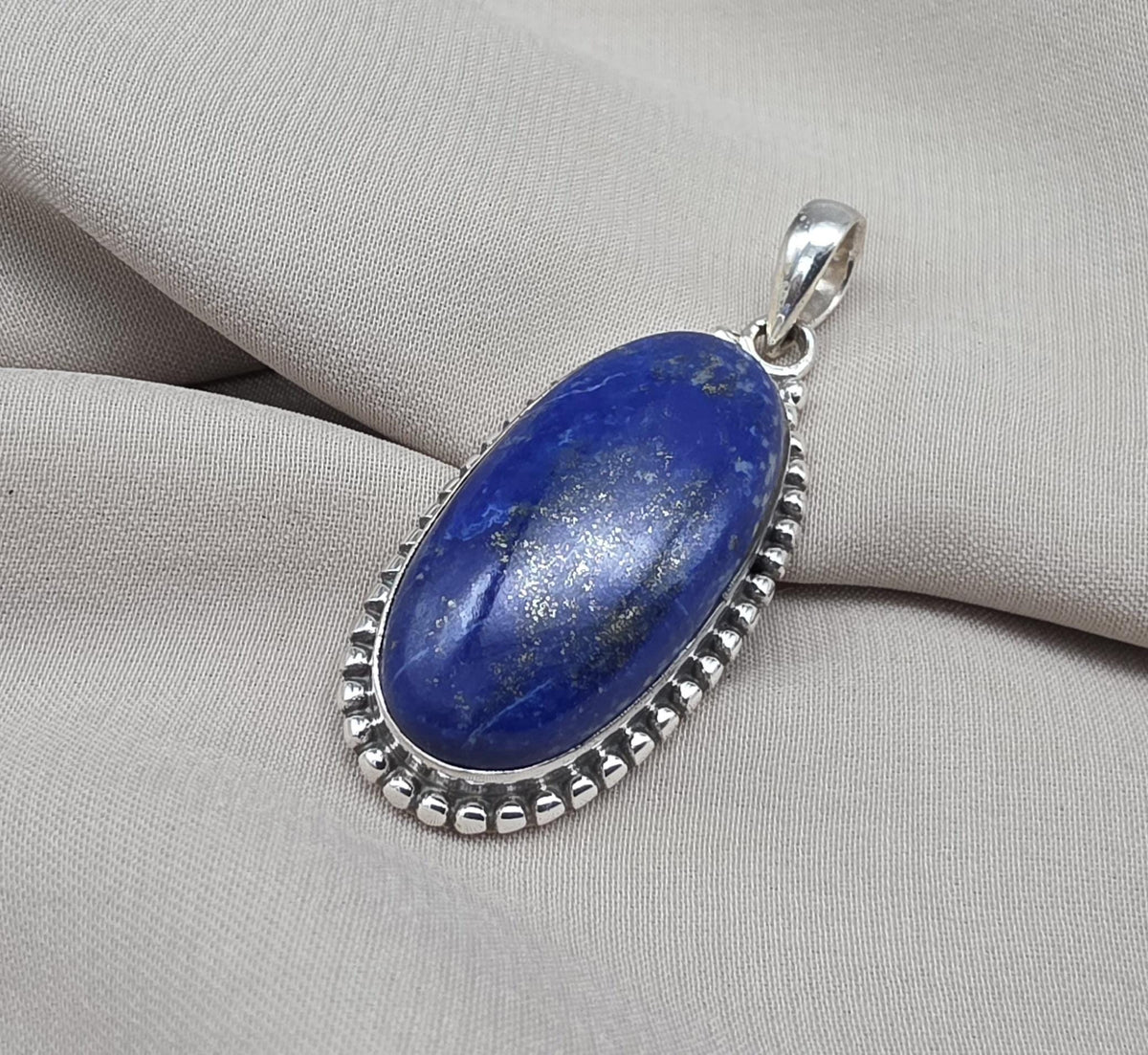 Lapis Lazuli Pendant 925 Sterling Silver September Birthstone Necklace Boho Jewelry Handmade Pendant