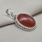 Carnelian Pendant: 925 Sterling Silver Orange Red Gemstone Healing Crystal Jewelry
