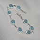925 Sterling Silver Amazonite Bracelet Aqua Blue Gemstone Boho Vintage Bracelet for Women