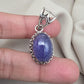 Natural Tanzanite Cabochon Pendant 925 Sterling Silver Handmade Blue Violet Gemstone Jewelry Gift