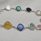 Multi Gemstone Bracelet 925 Sterling Silver Colorful Statement Bracelet
