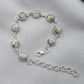 925 Sterling Silver Copper Calcite Bracelet Natural Round Gemstone Link Bracelet Gift for Her