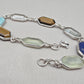 Multi Gemstone Bracelet 925 Silver Colorful Stone Jewelry Hexagon Gemstone Gift for Her