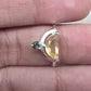 Citrine Ring 925 Sterling Silver Dual Stone Moss Agate Statement Ring