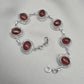 Amber 925 Sterling Silver Bracelet Oval Cabochon Adjustable Bracelet Handmade Gemstone Gift for Her