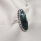 Seraphinite 925 Sterling Silver Ring Handmade Boho Vintage Statement Jewelry