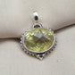 Lemon Quartz Pendant: Oval Faceted Cut 925 Sterling Silver Necklace Handmade Jewelry
