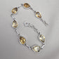 Citrine 925 Sterling Silver Pear Shape Faceted Yellow Gemstone Link Bracelet Handmade Boho Jewelry