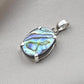 925 Sterling Silver Abalone Shell Pendant, Natural Iridescent Shell Necklace, Oval Abalone Gemstone Jewelry, Ocean Inspired Gift for Women