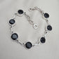 Black Onyx Bracelet 925 Sterling Silver Round Stone Link Bracelet Handmade Jewelry